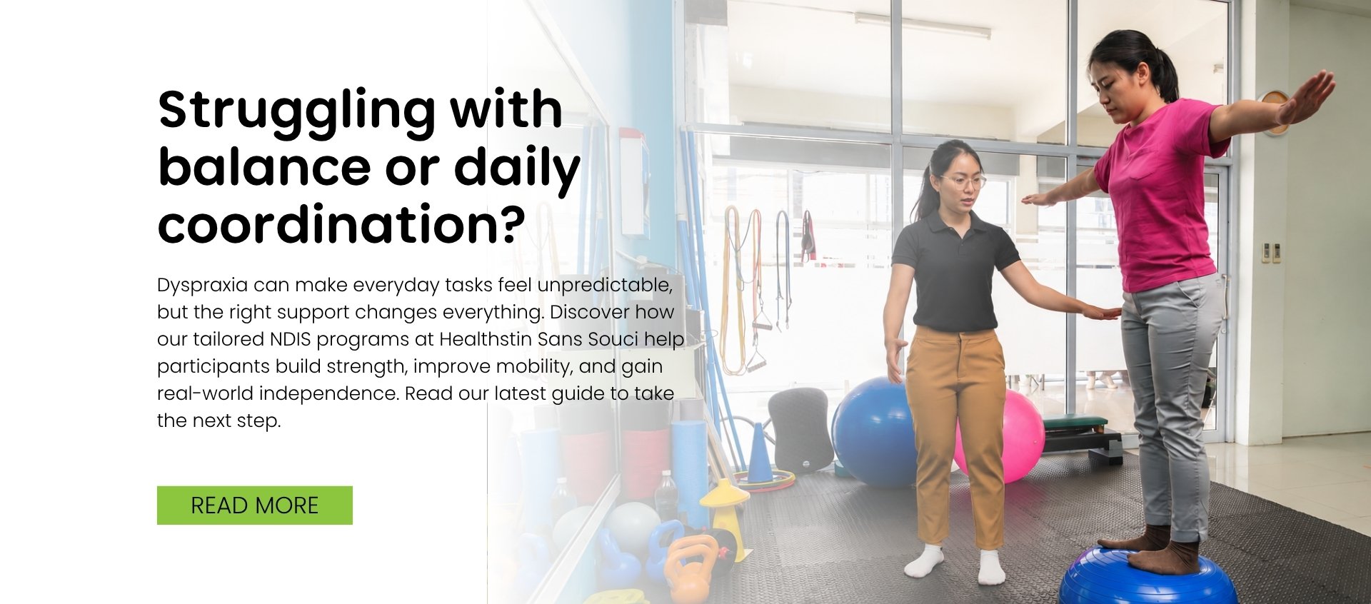 Improving Motor Coordination and Balance for NDIS Participants with Dyspraxia at Healthstin in Sans Souci cover